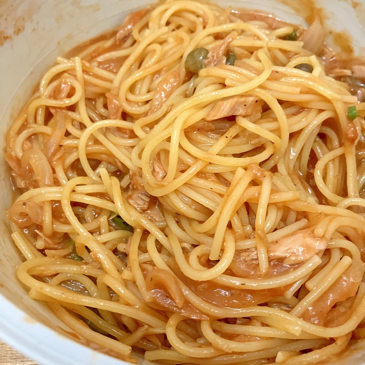 レンジで作る!大人のツナナポリタン